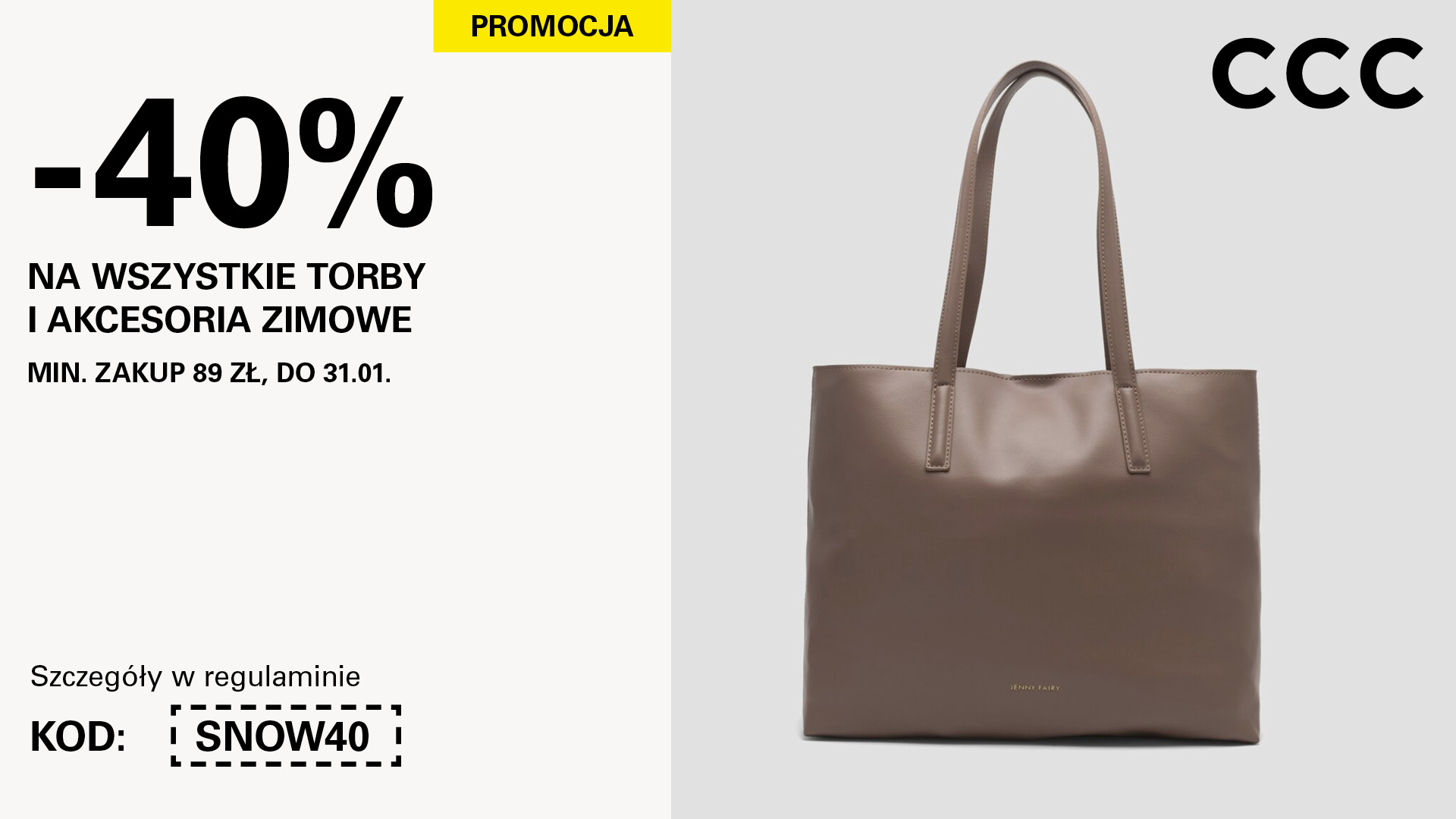 40% na wszystkie torby i zimowe akcesoria w CCC!