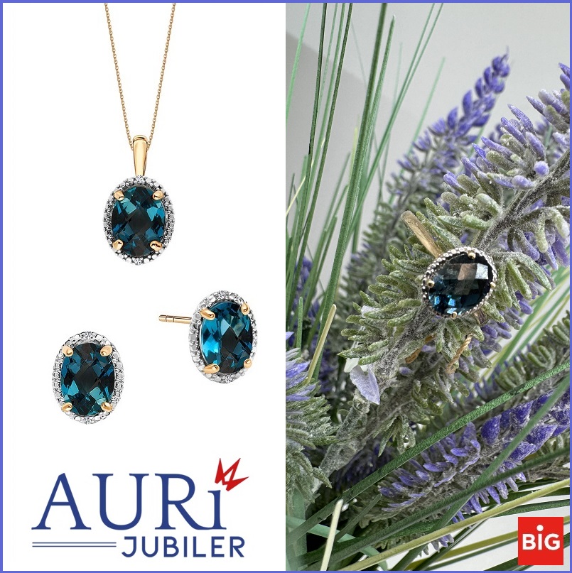 London Blue Topaz w połączeniu z diamentami tworzy oszałamiający efekt!