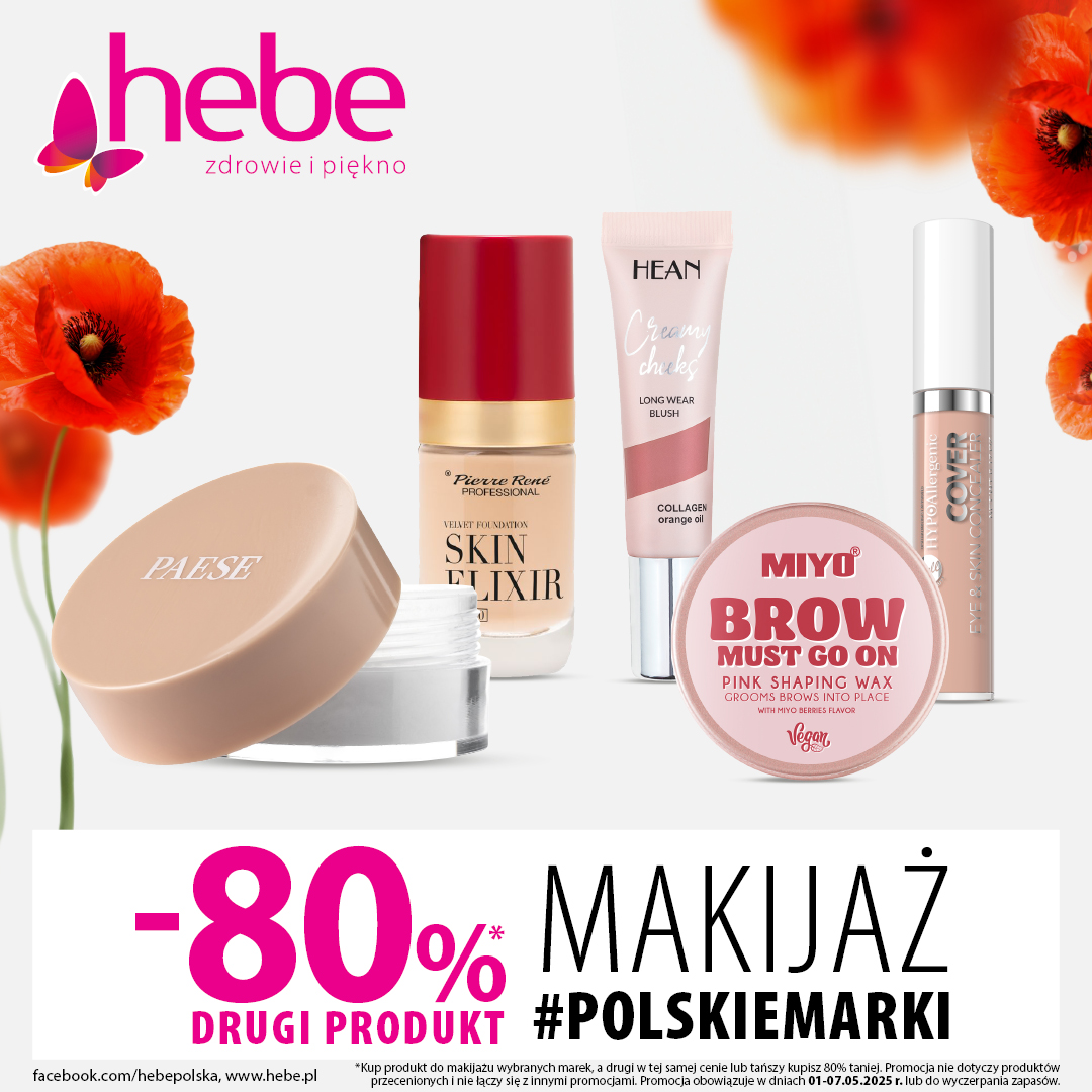 Drugi produkt w Hebe aż 80% taniej!