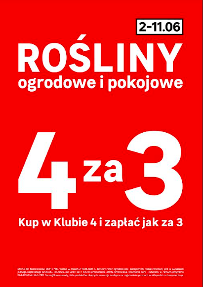 W Leroy Merlin 4 za 3 na rośliny ogrodowe i pokojowe