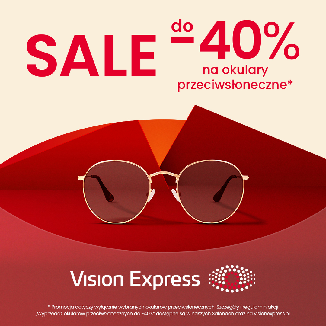 Letnia wyprzedaż okularów przeciwsłonecznych w salonach Vision Express!