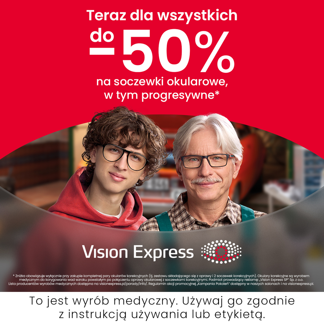 -50% na soczewki okularowe w Vision Express!