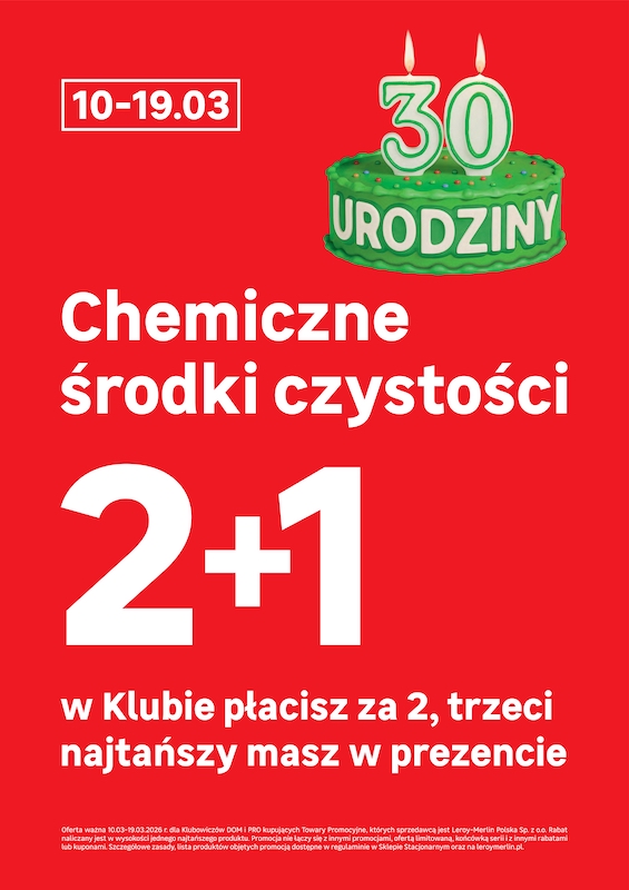 2+1 na chemiczne środki do sprzątania w Klubie DOM i PRO