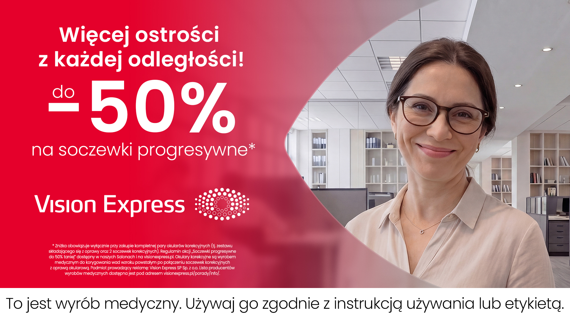 Do -50% na soczewki progresywne w Vision Express