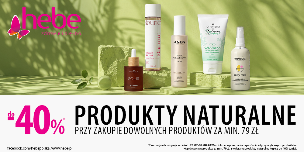 Produkty naturalne do -40% przy zakupach za min. 79 zł
