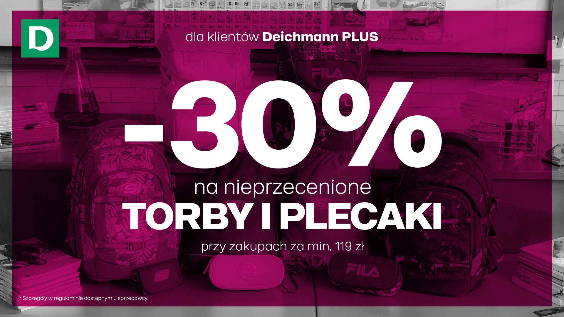 Tylko teraz w DEICHMANN wszystkie nieprzecenione torby i plecaki z rabatem 30%!