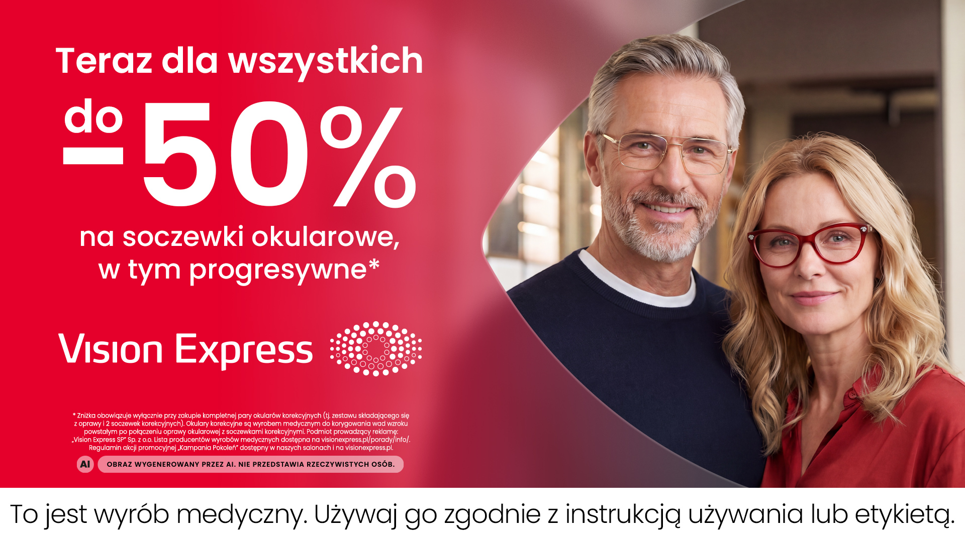 Do 50% na soczewki okularowe w Vision Express!