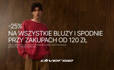 -25% na wszystkie bluzy i spodnie w Diverse!