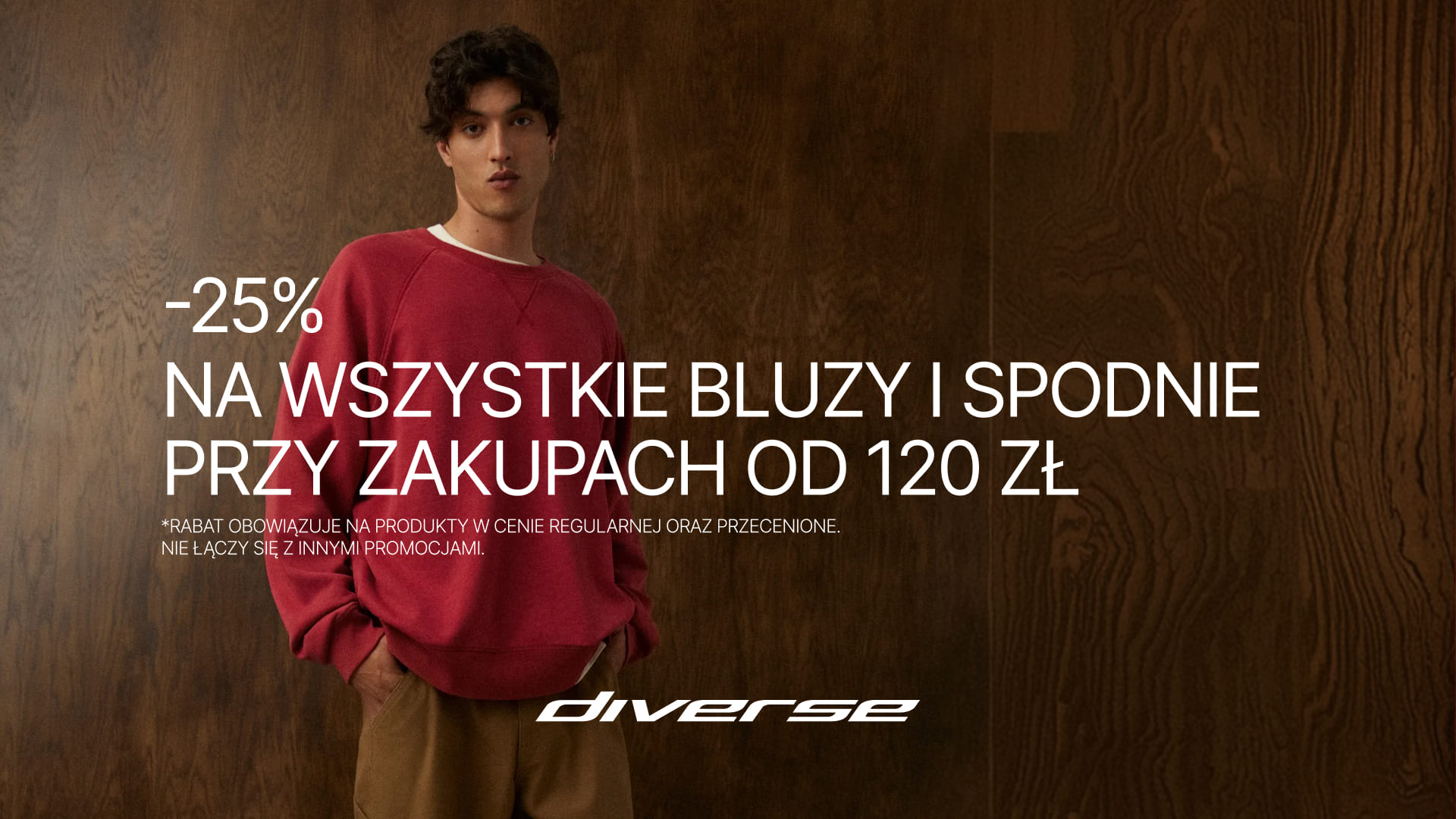 -25% na wszystkie bluzy i spodnie w Diverse!
