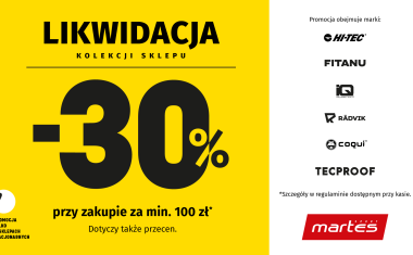 30% rabatu na sportowe zakupy? Sprawdź ofertę Martes Sport!