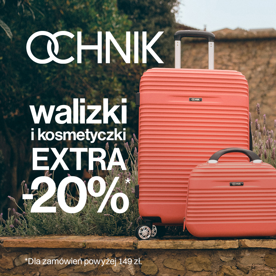 Przygotuj się na wyjazd z OCHNIK! -20% na walizki i kosmetyczki przy zakupie za min. 149 zł!