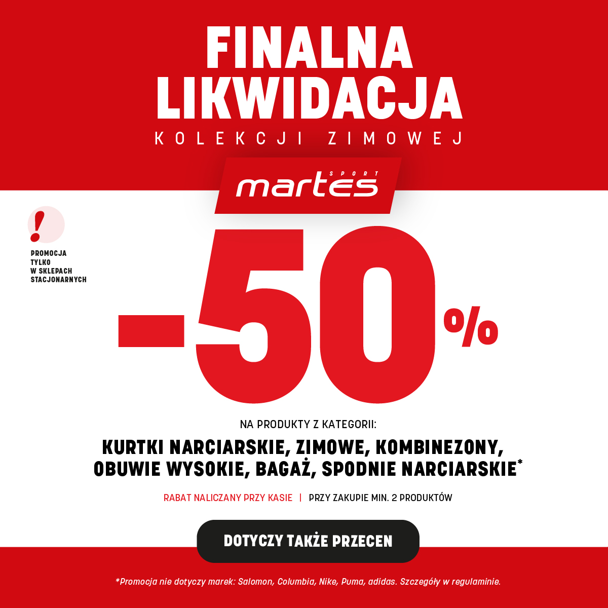 Finalna likwidacja kolekcji zimowej