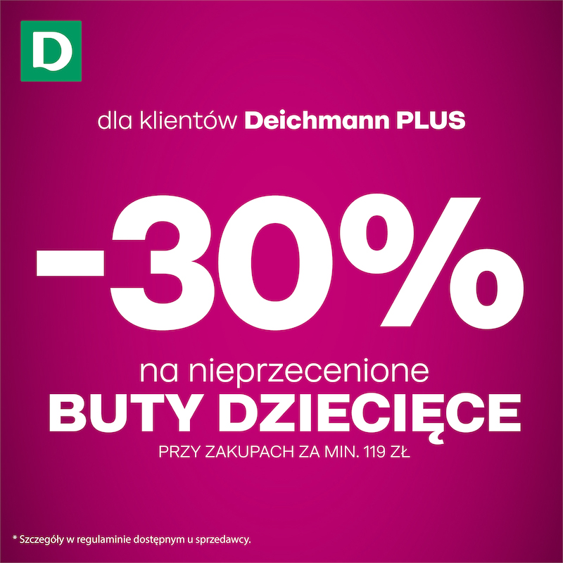 –30% na nieprzecenione buty dziecięce w Deichmann!