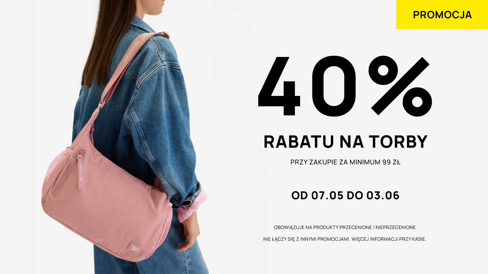 40% rabatu na torby przy zakupie za minimum 99 zł.
