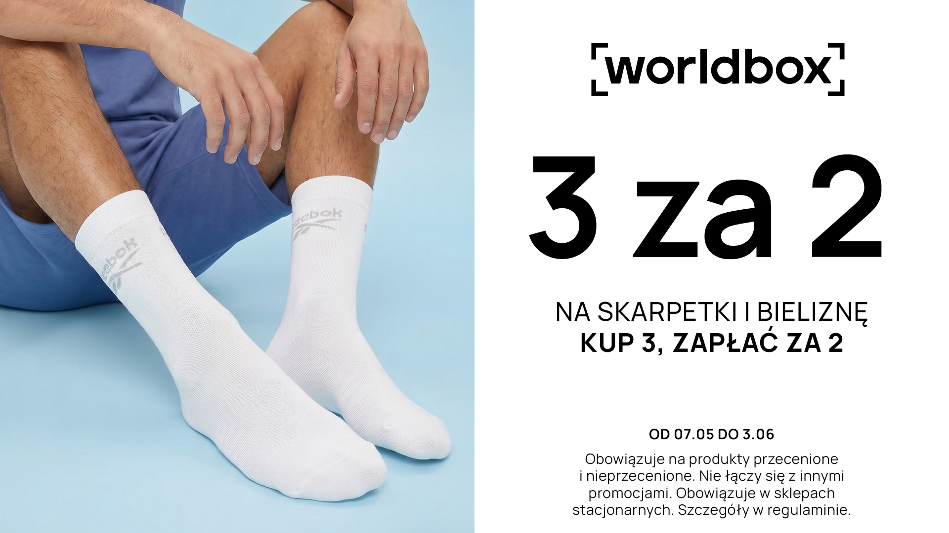 Weź 3 pary skarpet lub bielizny, zapłać tylko za 2
