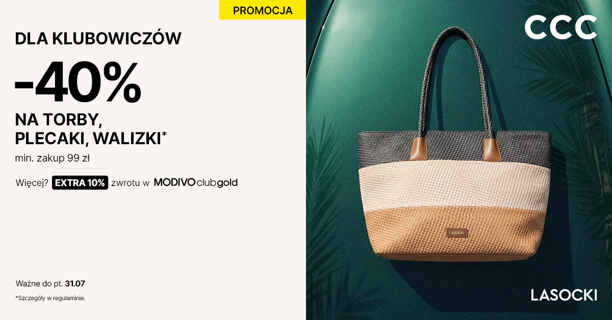 Teraz w CCC tylko w Modivoclub torby, plecaki i walizki aż 40% taniej!