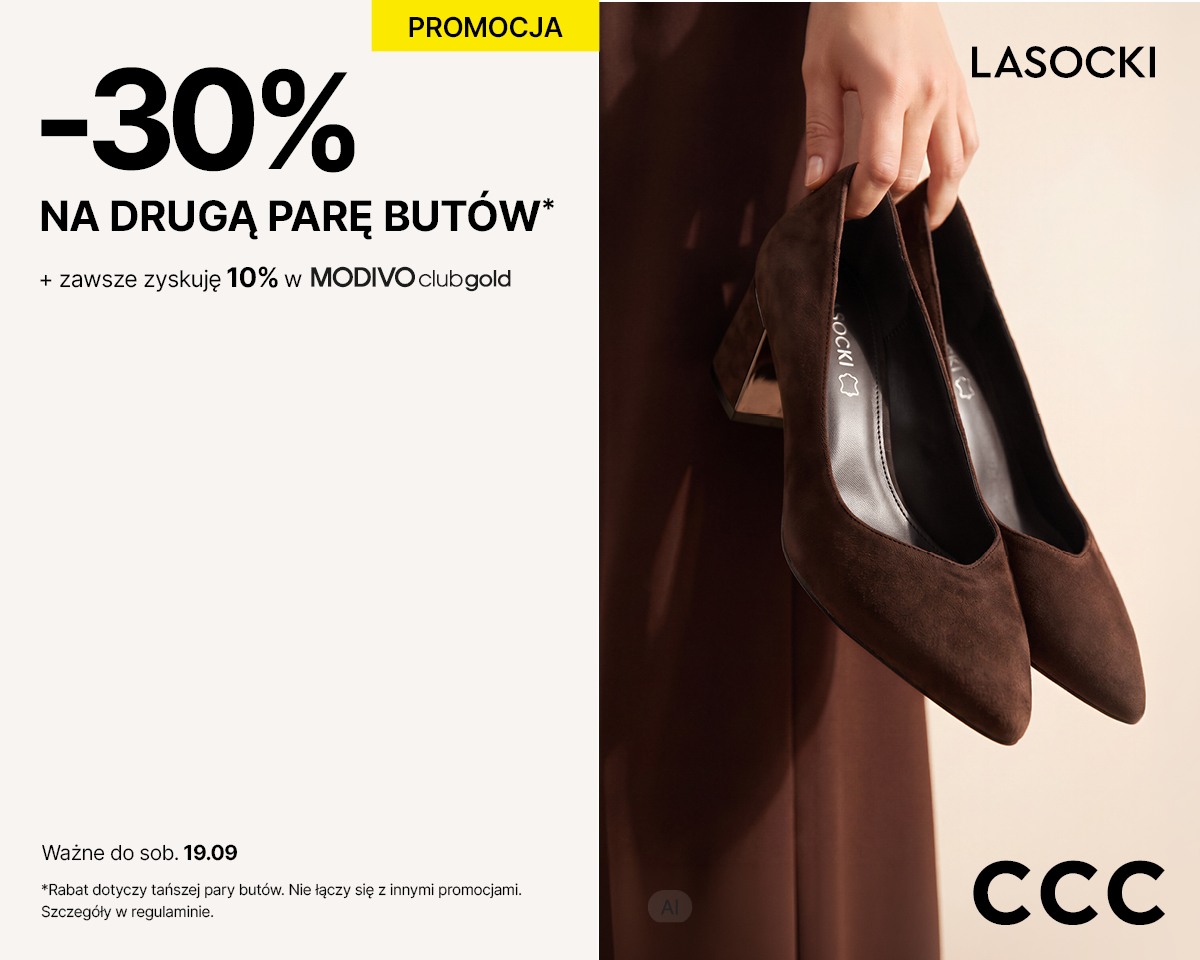 W CCC kup dwie pary obuwia i odbierz 30% rabatu na tańszą z nich!