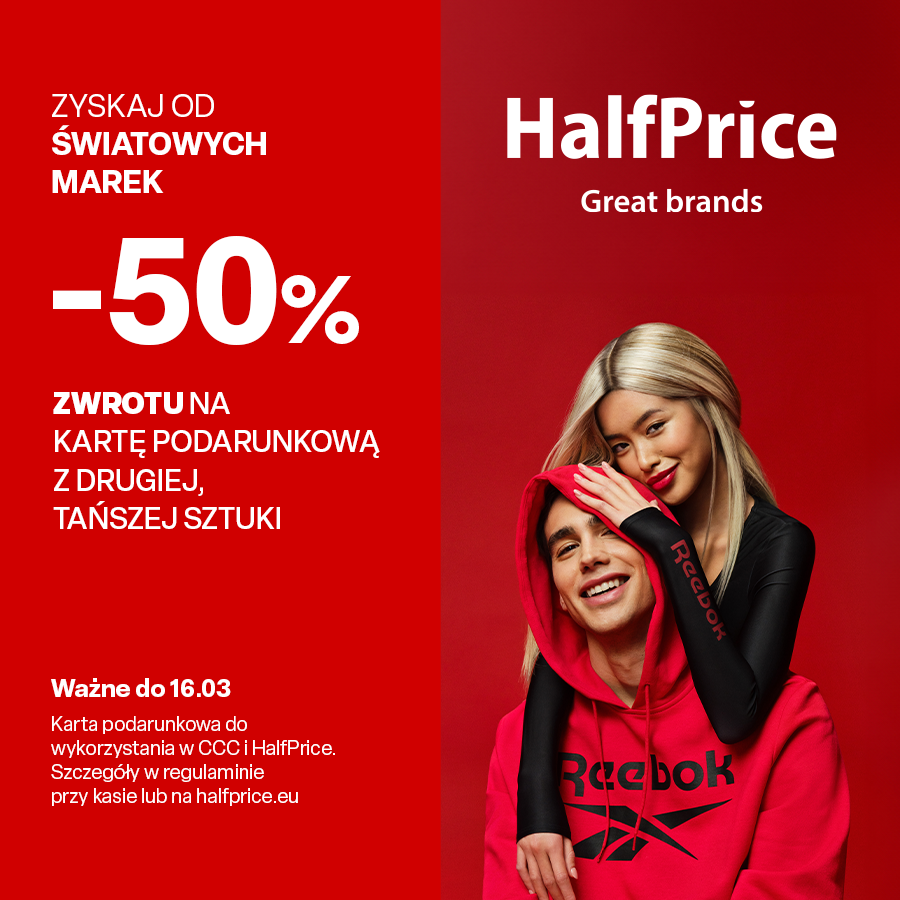 Zyskaj 50% zwrotu na kartę podarunkową!