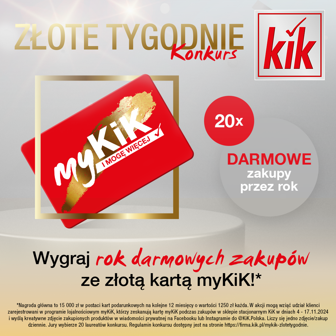 Wygraj ROCZNE DARMOWE ZAKUPY w KiK! #konkurs