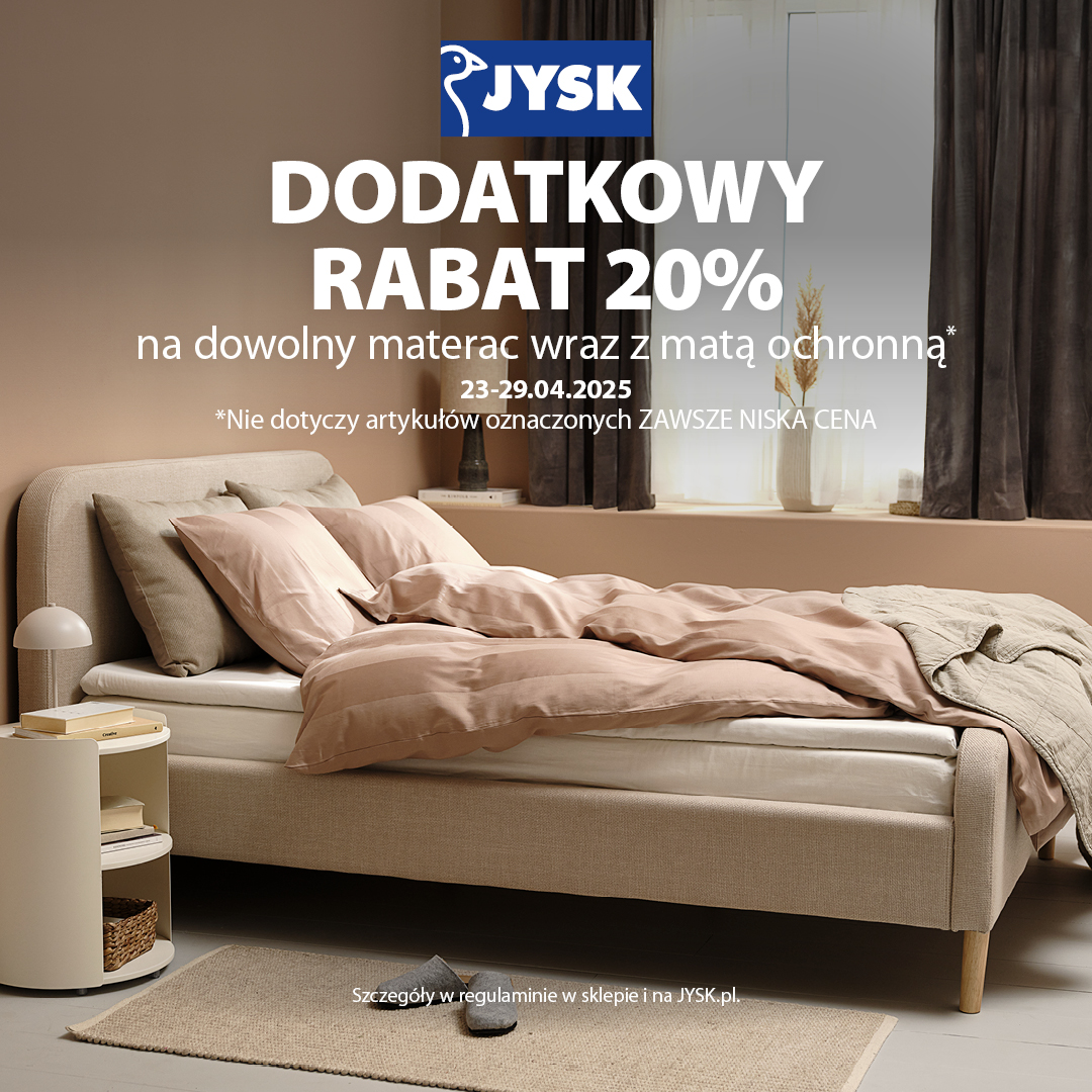 Dodatkowy rabat 20% przy zakupie dowolnego materaca wraz z matą ochronną!