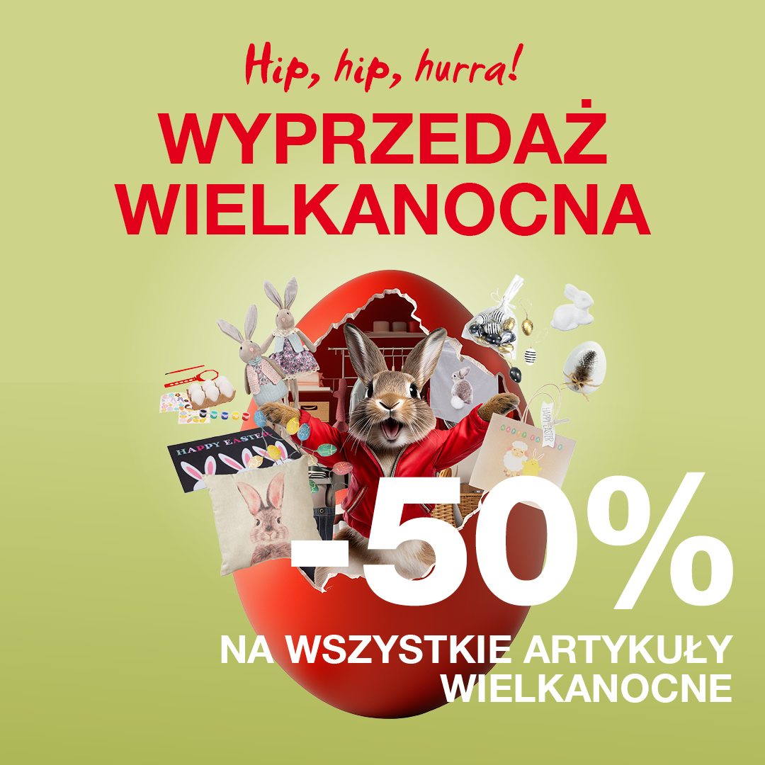 50% na wszystkie artykuły wielkanocne!