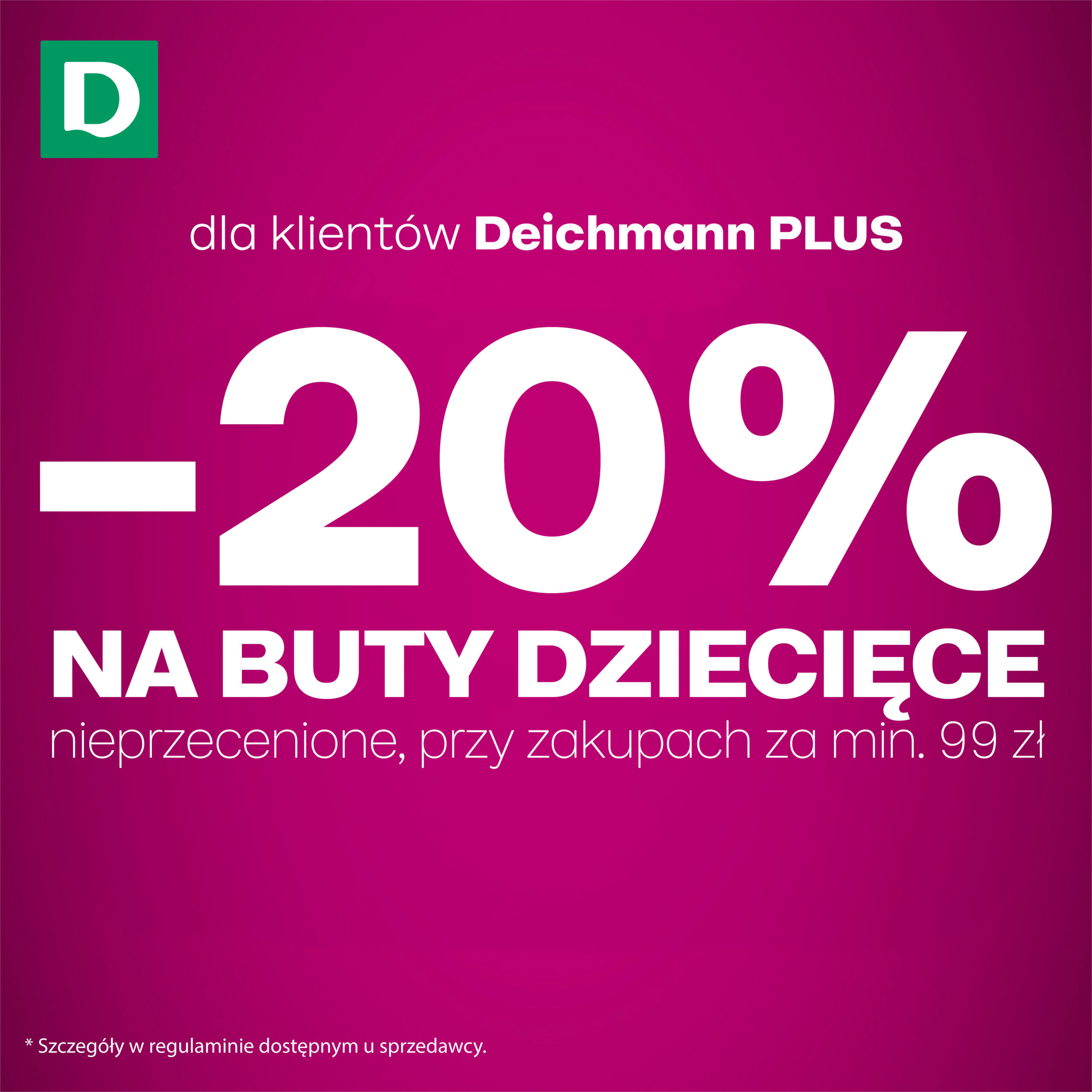 -20% na wszystkie nieprzecenione buty dziecięce w Deichmann!