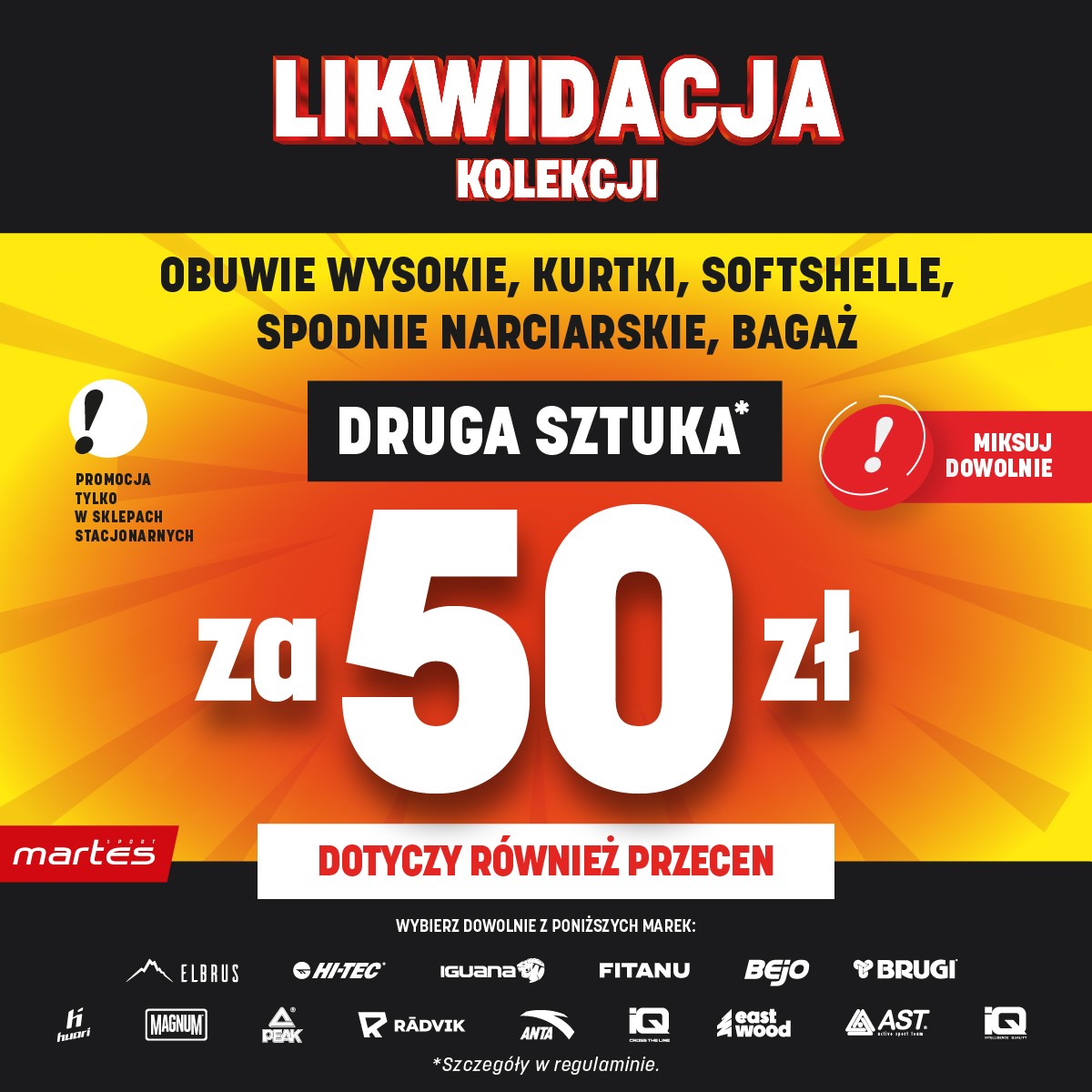 LIKWIDACJA KOLEKCJI – DRUGA SZTUKA ZA 50 ZŁ!