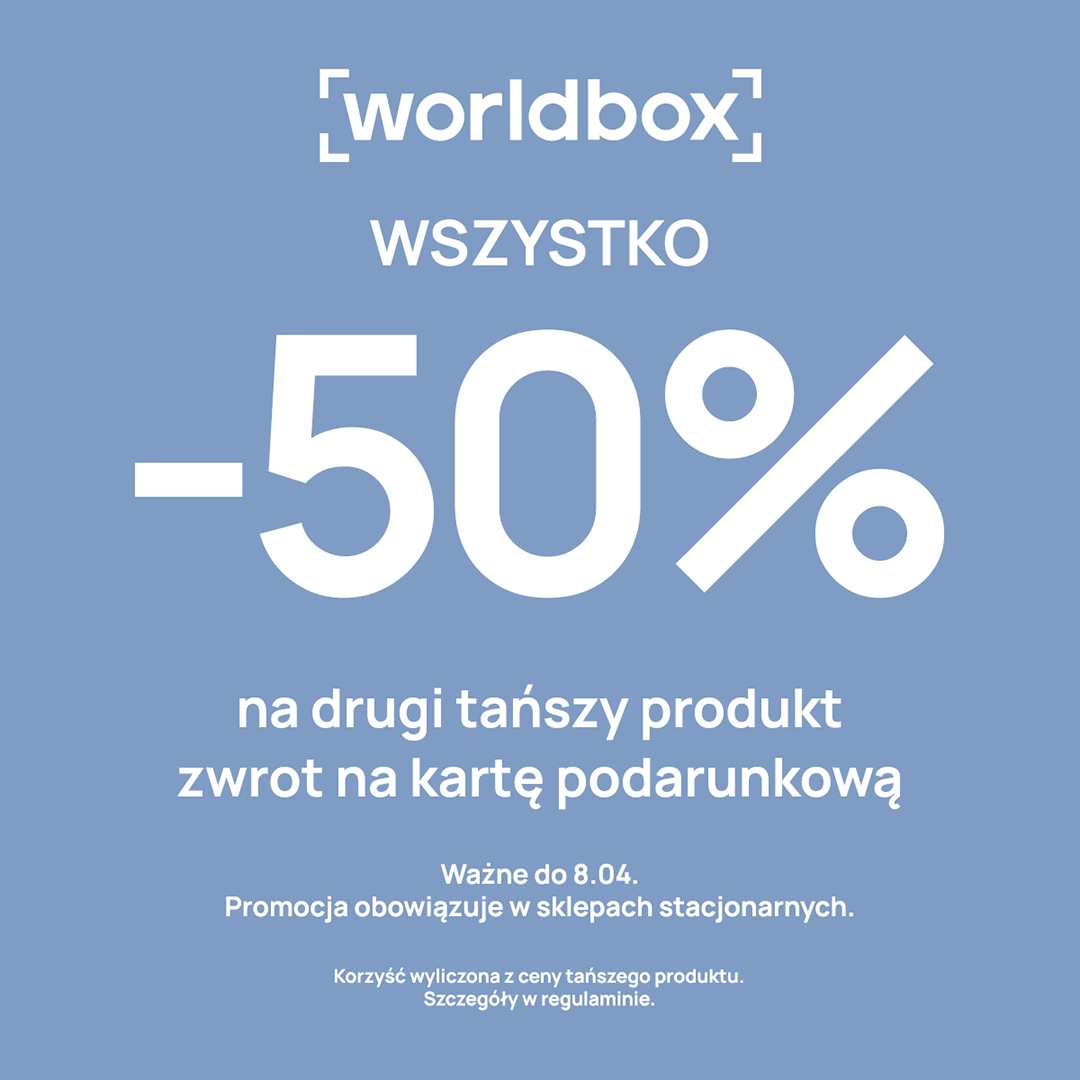 50% na drugi, tańszy produkt w worldbox!