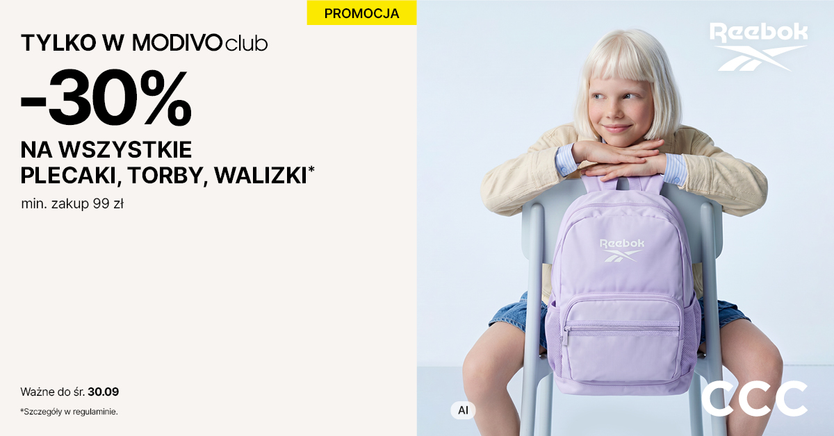 W CCC -30% na wszystkie plecaki, torby i walizki z MODIVOclub!