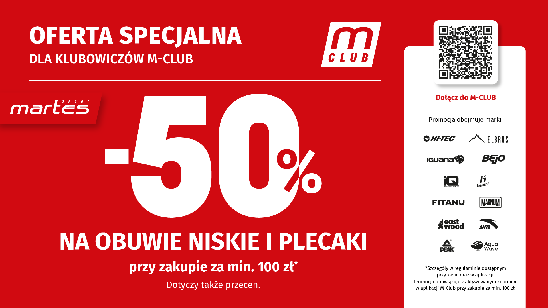 -50% NA OBUWIE NISKIE I PLECAKI w Martes Sport!