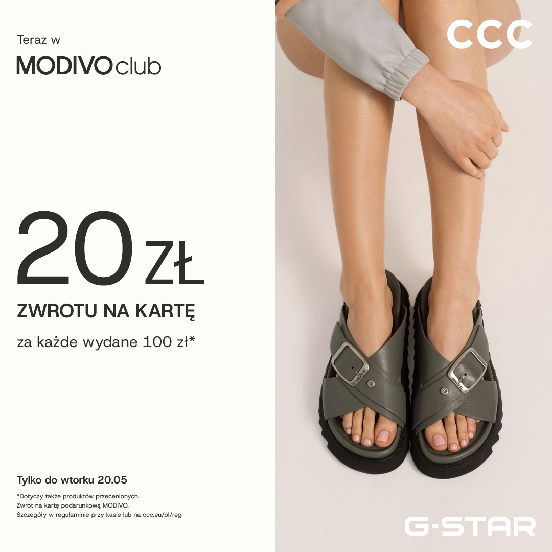 CCC: W MODIVOclub zyskujesz więcej! Za każde wydane 100 zł, 20 zł wraca do Ciebie na kartę! podarunkową.