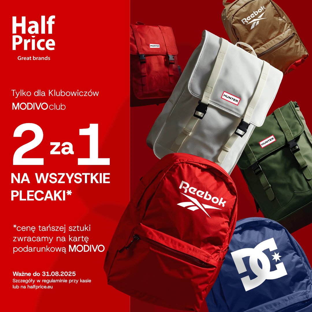 2 ZA 1 NA WSZYSTKIE PLECAKI W HALFPRICE!