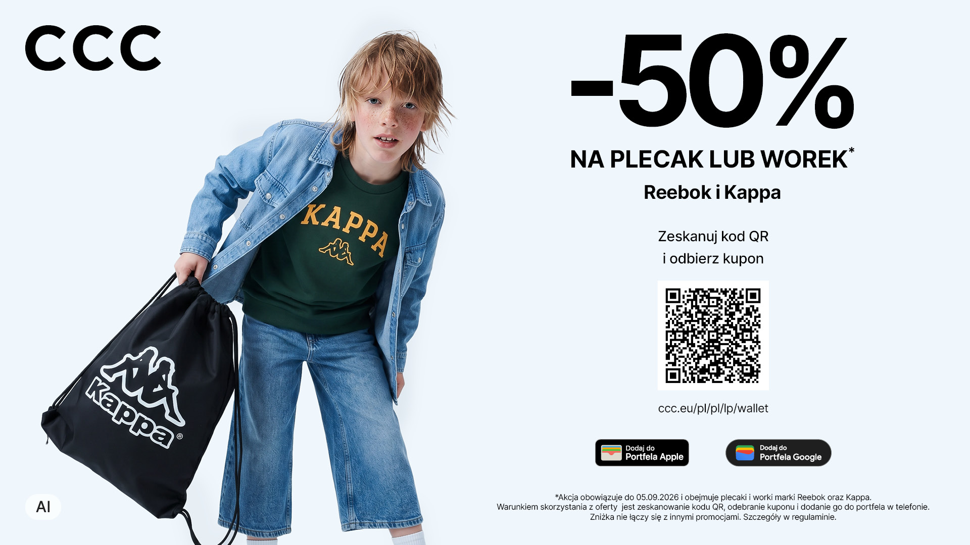 W CCC aż 50% na plecak lub worek!